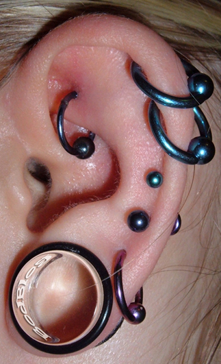 different types of piercings on ears.  other piercings, and some are only suitable depending on the individuals 