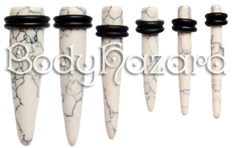 White Howlite Stone Tapers