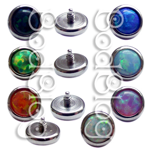 Microdermal Disks with Opal Inlays