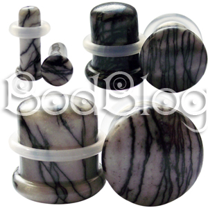 Black & White Marble Single Flared Plugs